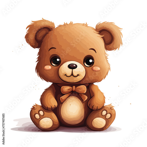 Cute Teddy Bear Clipart isolated on white background