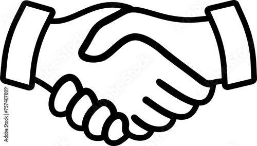 Handshake icon as a concept of trust and support or the business partnership photo