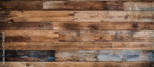 A closeup of a brown hardwood wall with a blurred background, showcasing the natural pattern of the wood planks and plywood building material used for flooring