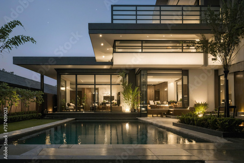 Luxury house with a swimming pool. © 재훈 박