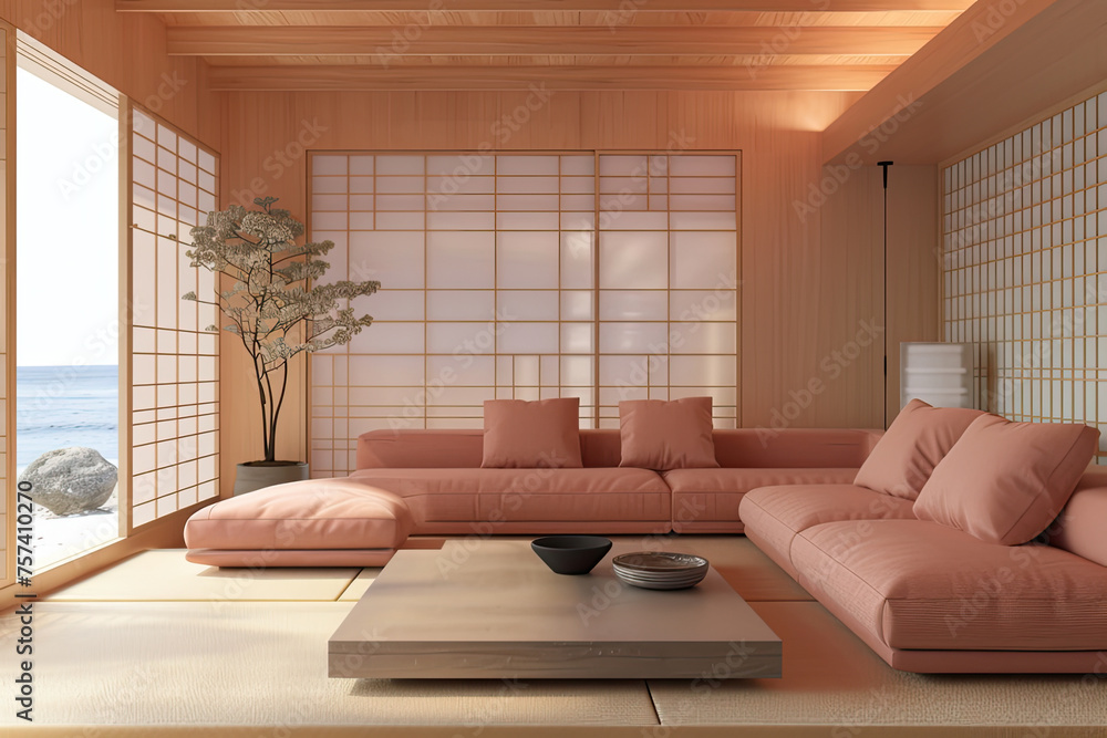 interior design of living room in japanese style