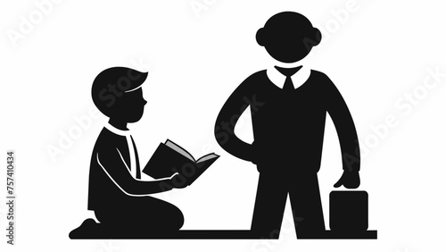 student and teacher silhouette vector and svg file