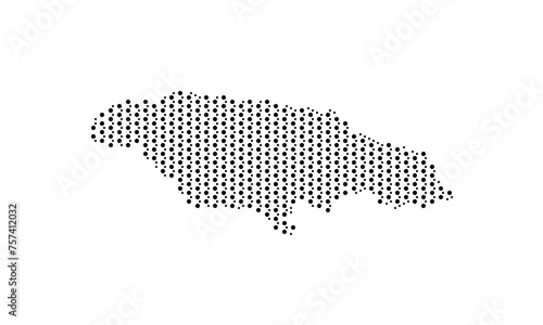 Jamaica Map Vector Illustration  Halftone Dotted Polka Dots Pattern