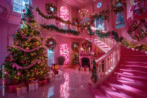 Holiday home decor in pink © kossovskiy
