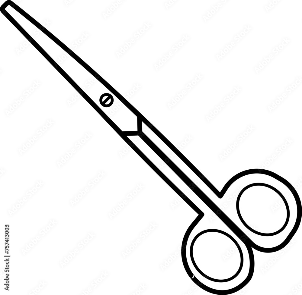 Dressing Scissors Outline Illustration Vector Dressing Scissors Outline Illustration Vector
