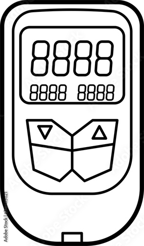 Blood Glucose Meter Outline Illustration Vector