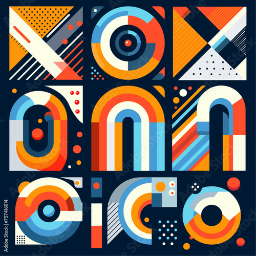 Vibrant abstract typography  modern design  ideal for branding and wallpapers  featuring bold colors and patterns.