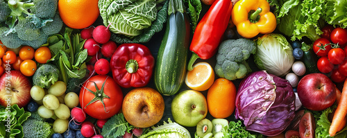 many types of vegetables and fruits