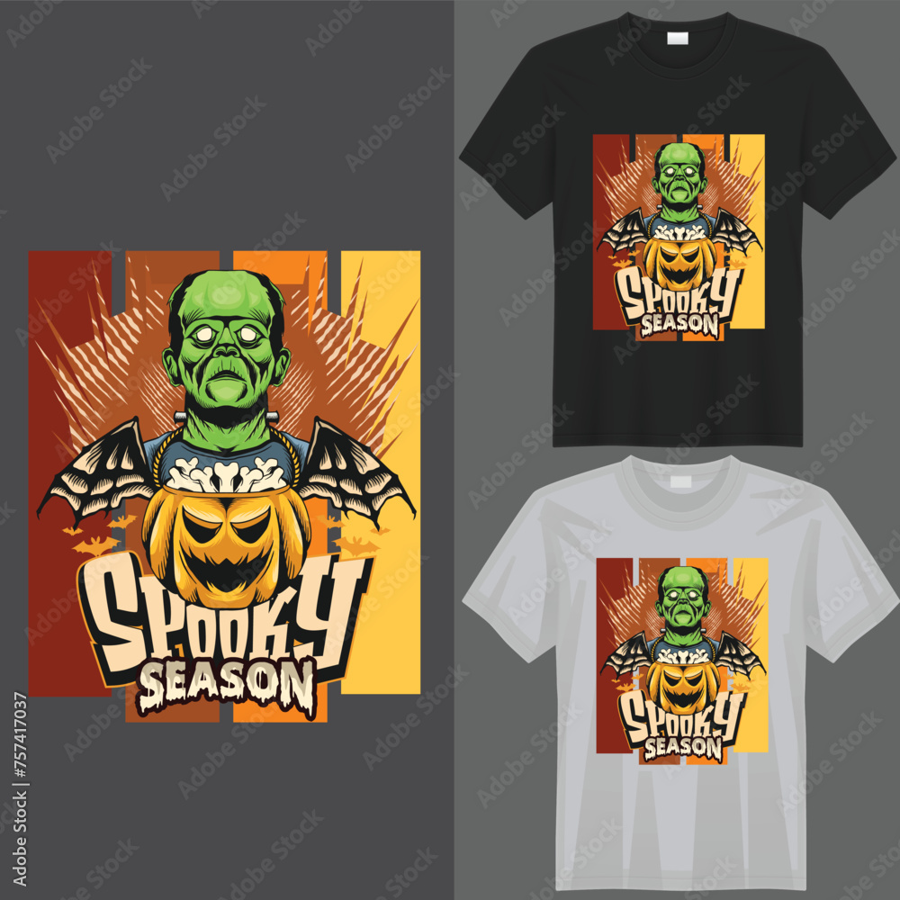 HALLOWEEN MONSTER T-Shirt creative design using adobe illustrator and your best choice...