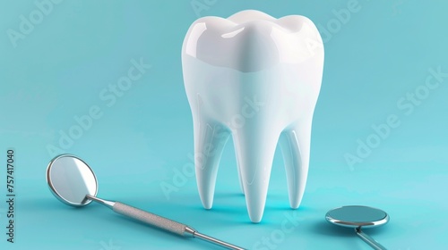 Beautiful large 3D grinding wheel on blue background. concept dentistry  tooth