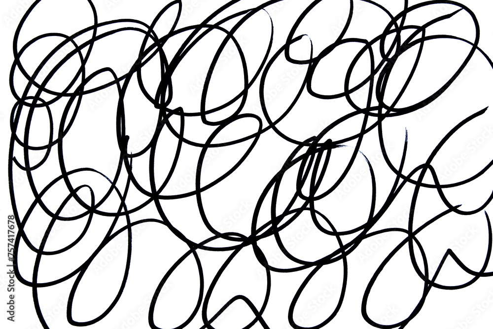 Black doodles drawn with a marker on a white isolated background. Black doodles drawn with a marker on a white isolated background.