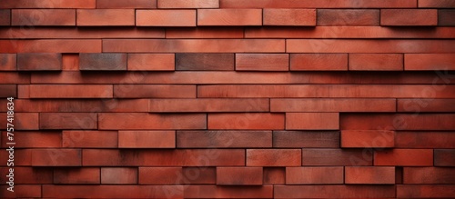 A closeup image of a brown brick wall constructed with red bricks, showcasing the rectangular pattern and amber tints and shades of the building material