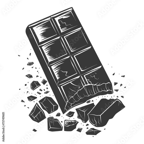 Silhouette Chocolate bar with bite black color only