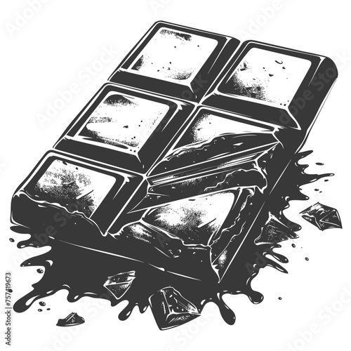 Silhouette Chocolate bar with bite black color only