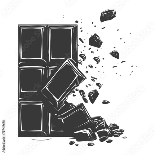 Silhouette Chocolate bar with bite black color only