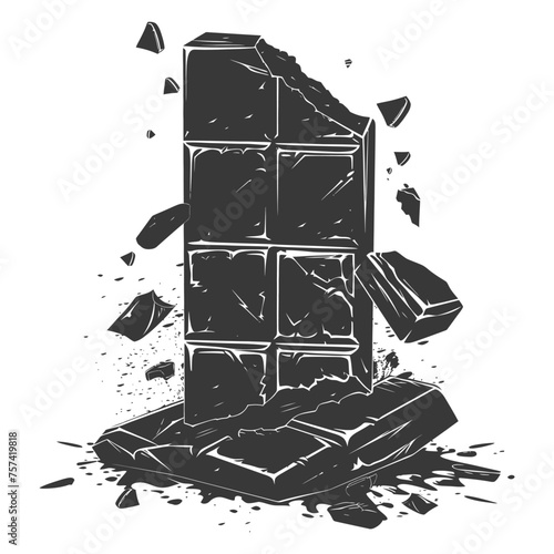 Silhouette Chocolate bar with bite black color only