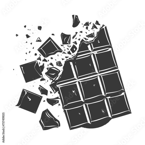 Silhouette Chocolate bar with bite black color only