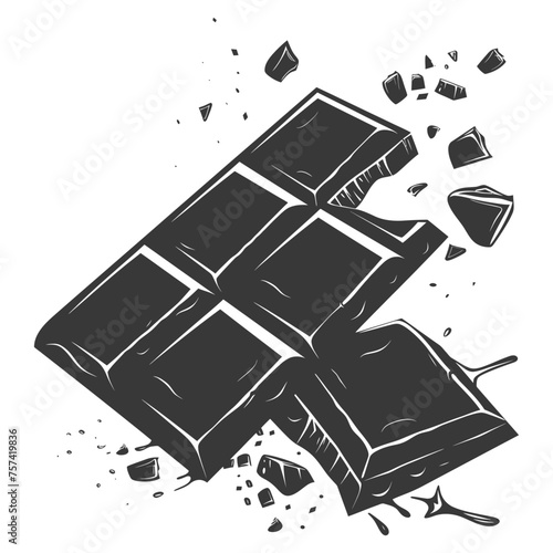 Silhouette Chocolate bar with bite black color only