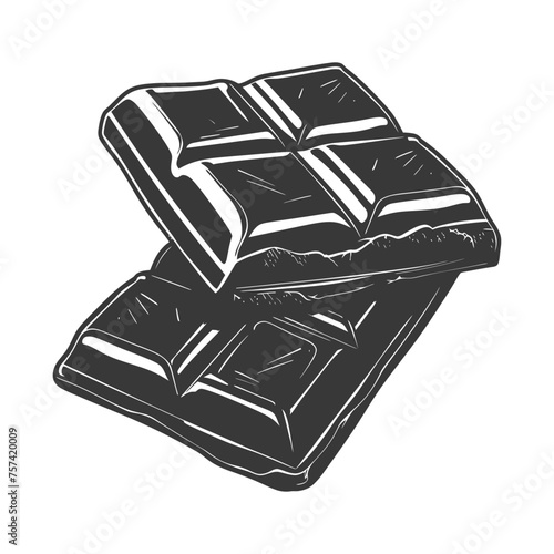 Silhouette Chocolate bar with bite black color only