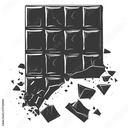 Silhouette Chocolate bar with bite black color only
