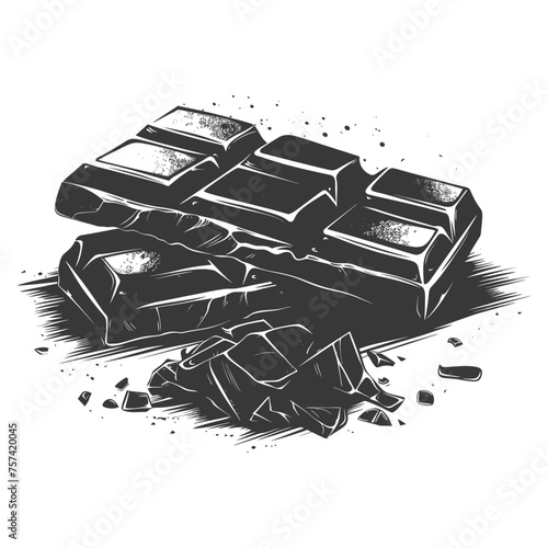 Silhouette Chocolate bar with bite black color only