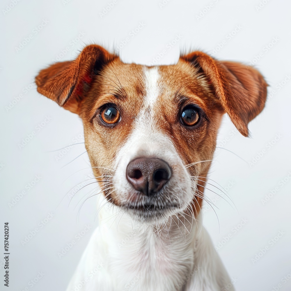 Portrait of a purebred dog on a white background. Portrait of a purebred dog on a white background.