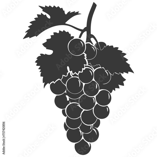 Silhouette Grape Fruit black color only