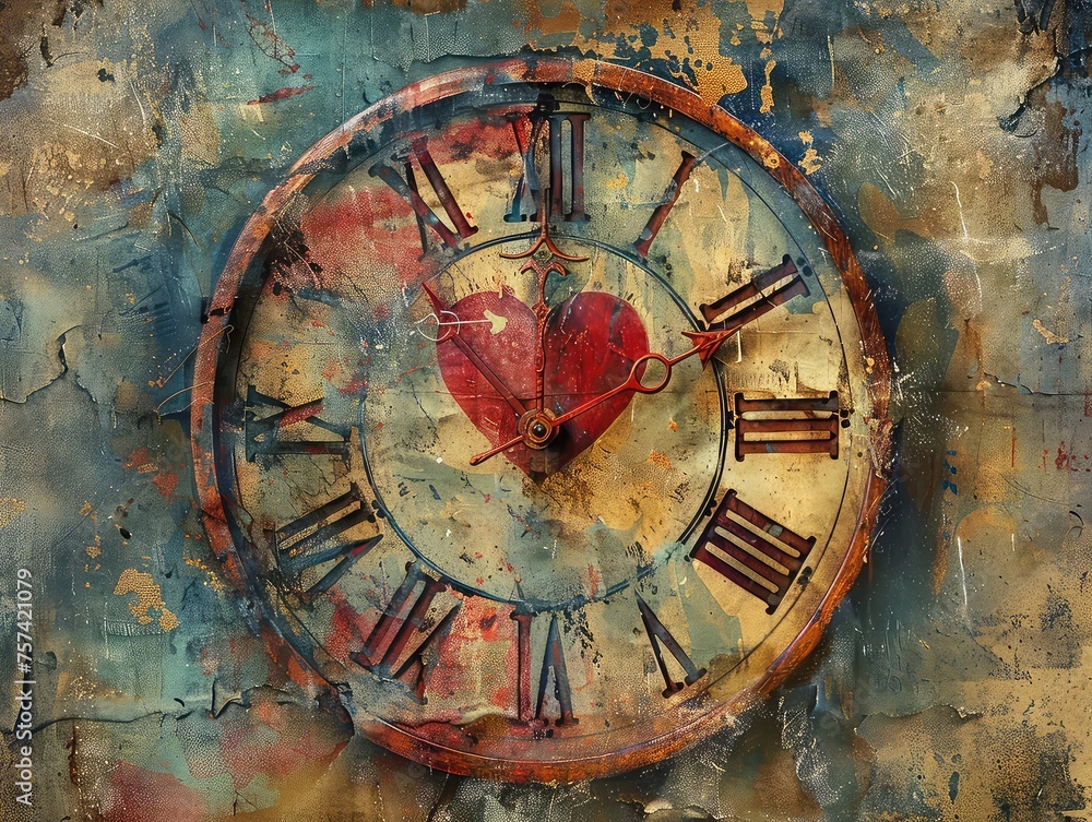 Temporal Love - Passage of Time - Artistic Elements & Symbolic Imagery - Create an artistic representation of love's temporal aspect
