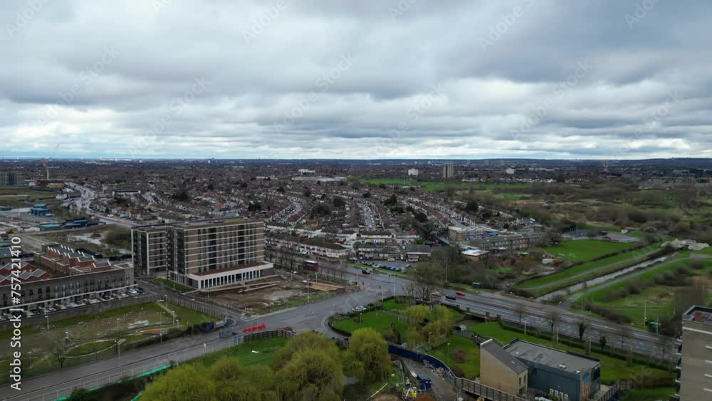High Angle View of Dagenham Central London City of England United Kingdom High Angle View of Dagenham Central London City of England United Kingdom