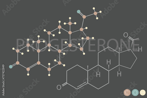  progesterone molecular skeletal chemical formula	
