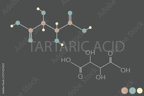 tartaric acid molecular skeletal chemical formula	
