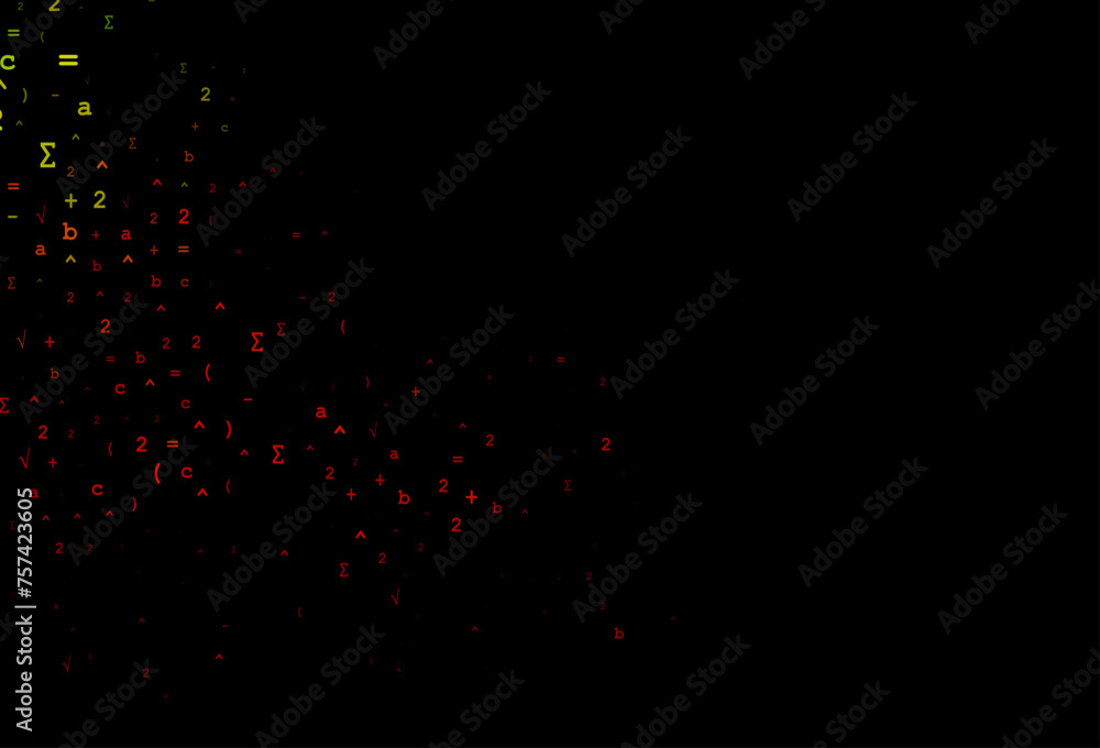 Dark Green, Red vector texture with mathematic symbols. Dark Green, Red vector texture with mathematic symbols.