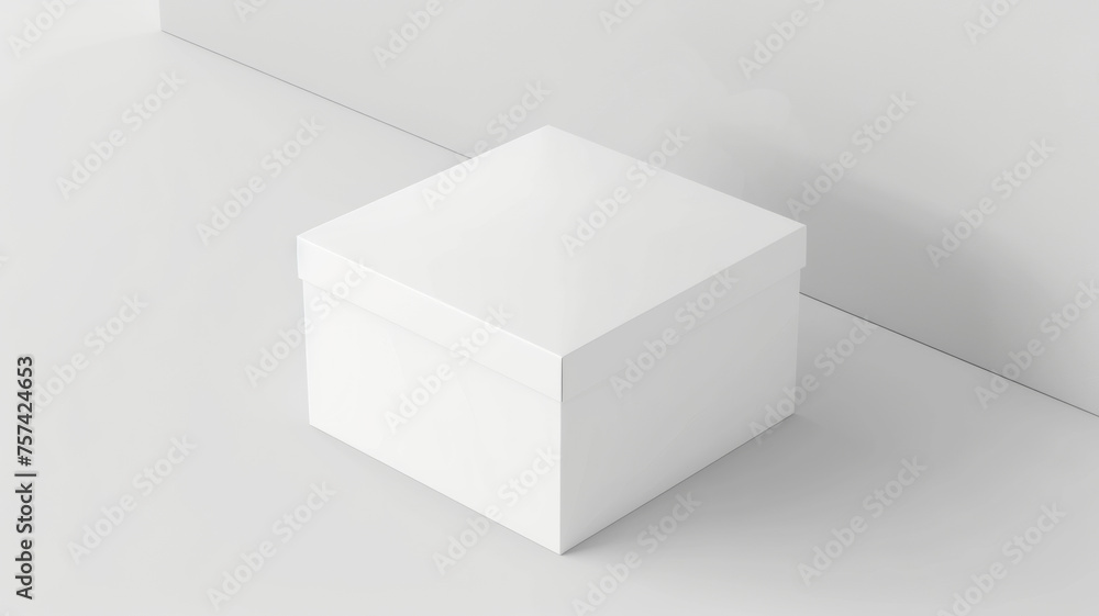 A minimalist white cube centered in a seamless white space. A minimalist white cube centered in a seamless white space.