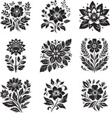 Flower silhouette vector illustration bundle