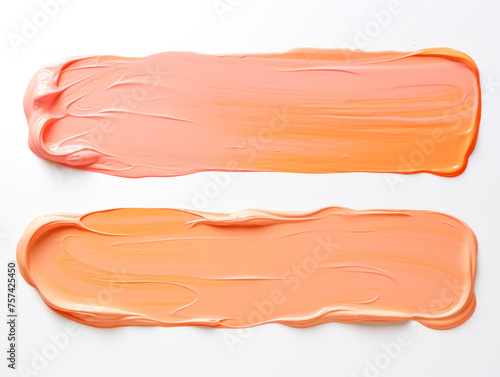 peach paint stroke collection set isolated on transparent background, transparency image, removed background