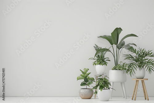 Group of Potted Plants Arranged Neatly