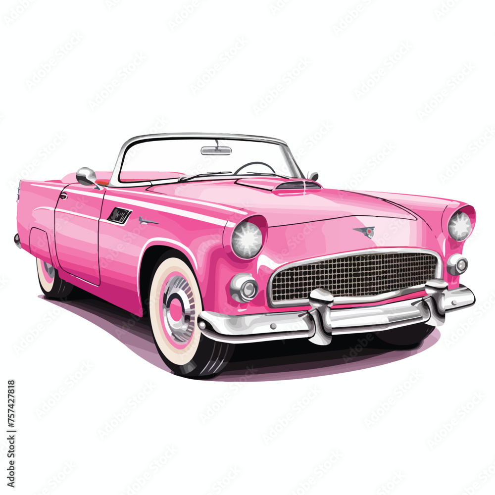Pink Convertible Clipart Clipart isolated on white background