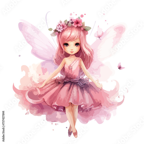 Pink Fairy Clipart Clipart isolated on white background