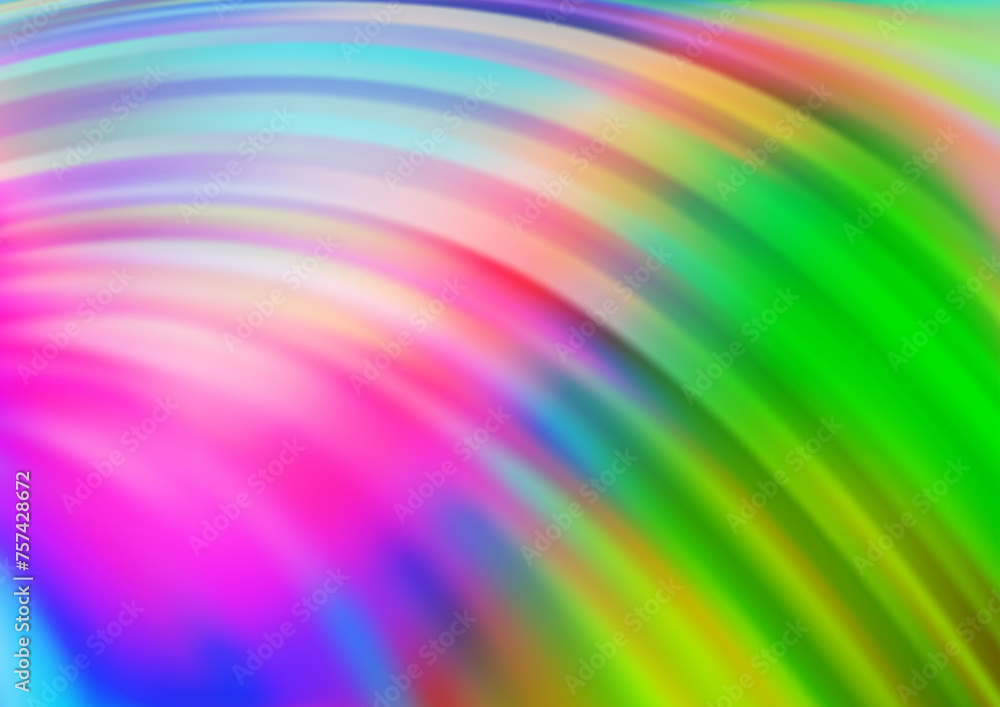 Light Multicolor, Rainbow vector background with bent lines.
