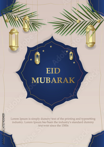 Realistic eid al-adha mubarak Flyer design illustration