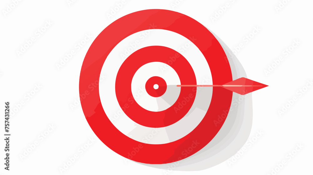 Arrow in target icon. Flat of arrow in target vector