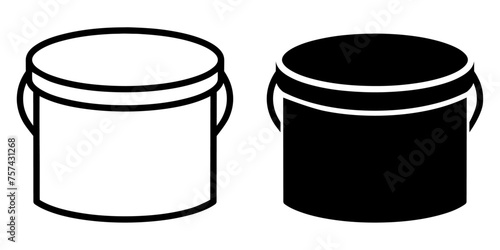 ofvs553 OutlineFilledVectorSign ofvs - exterior interior wall paint bucket vector icon . bricolage . isolated transparent . black outline filled version . AI 10 / EPS 10 . g11896
