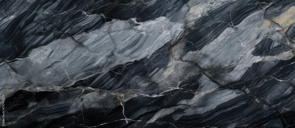 A detailed shot of black marble texture resembling a mountain landscape, with water droplets sloping down the bedrocklike surface. Monochrome photography highlighting the natural beauty of rocks A detailed shot of black marble texture resembling a mountain landscape, with water droplets sloping down the bedrocklike surface. Monochrome photography highlighting the natural beauty of rocks