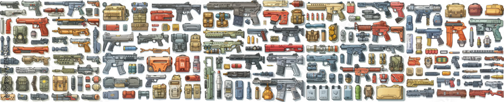 Dynamic weapon vector clipart: powerful, detailed, ideal for gaming or military-themed designs