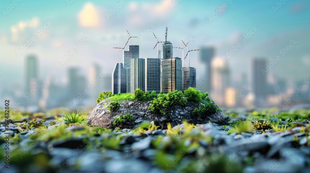 Obraz premium the integration of environmental conservation with sustainable ESG (Environmental, Social, Governance) modernization