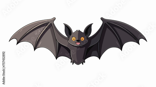 bat doodle flat vector isolated on white background