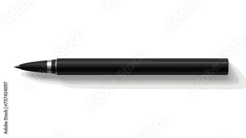 Black ballpoint pen supply icon isolated  flat vector photo