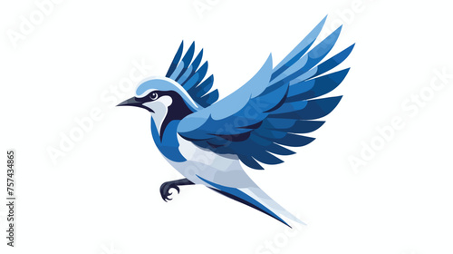 Blue jay bird logo design inspiration. flat vector © Megan