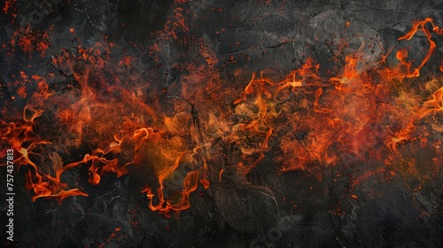 A dramatic flame and graphite textured background, representing passion and strength.