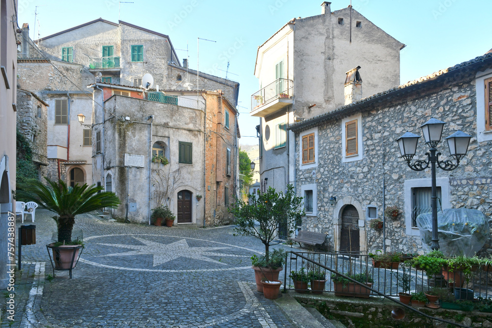 A street in Falvaterra, a medieval village in Lazio, Italy.
